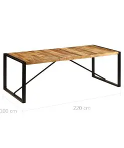 vidaXL Dining Table 220x100x75 cm Solid Mango Wood