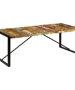 vidaXL Dining Table 220x100x75 cm Solid Reclaimed Wood