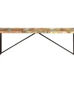 vidaXL Dining Table 220x100x75 cm Solid Reclaimed Wood