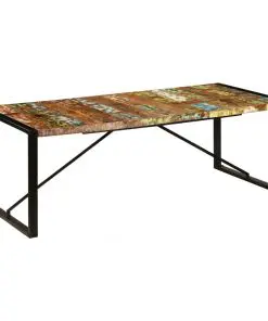 vidaXL Dining Table 220x100x75 cm Solid Reclaimed Wood