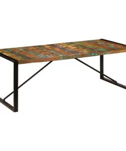 vidaXL Dining Table 220x100x75 cm Solid Reclaimed Wood