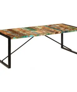 vidaXL Dining Table 220x100x75 cm Solid Reclaimed Wood