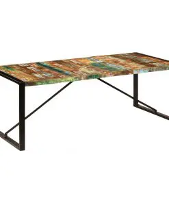 vidaXL Dining Table 220x100x75 cm Solid Reclaimed Wood