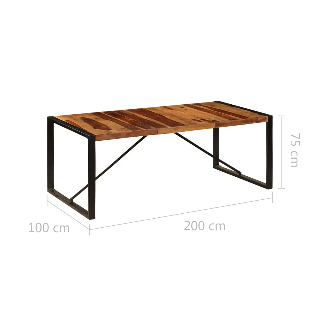 vidaXL Dining Table 200x100x75 cm Solid Sheesham Wood