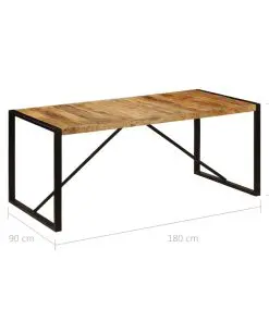 vidaXL Dining Table 180x90x75 cm Solid Mango Wood