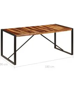 vidaXL Dining Table 180x90x75 cm Solid Sheesham Wood
