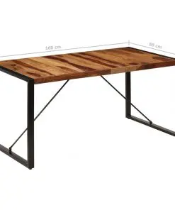 vidaXL Dining Table 160x80x75 cm Solid Sheesham Wood