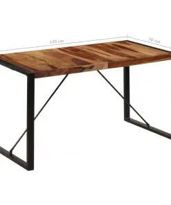 vidaXL Dining Table 140x70x75 cm Solid Sheesham Wood