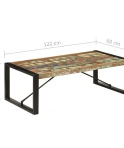 vidaXL Coffee Table 120x60x40 cm Solid Reclaimed Wood
