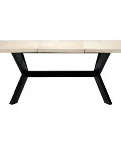 vidaXL Dining Table White 180x90x75 cm Solid Mango Wood