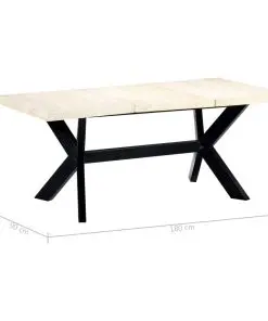 vidaXL Dining Table White 180x90x75 cm Solid Mango Wood