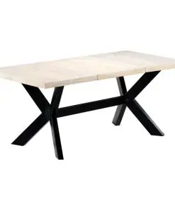 vidaXL Dining Table White 180x90x75 cm Solid Mango Wood