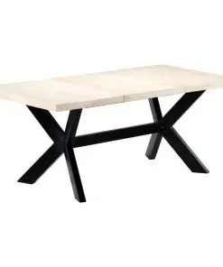 vidaXL Dining Table White 180x90x75 cm Solid Mango Wood