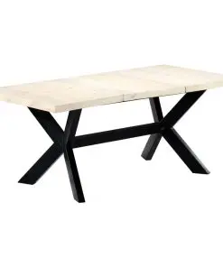 vidaXL Dining Table White 180x90x75 cm Solid Mango Wood