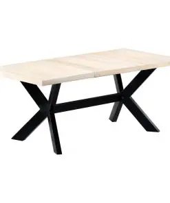 vidaXL Dining Table White 180x90x75 cm Solid Mango Wood
