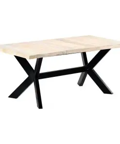 vidaXL Dining Table White 180x90x75 cm Solid Mango Wood