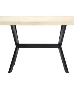 vidaXL Dining Table White 120x60x75 cm Solid Mango Wood