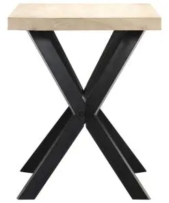 vidaXL Dining Table White 120x60x75 cm Solid Mango Wood