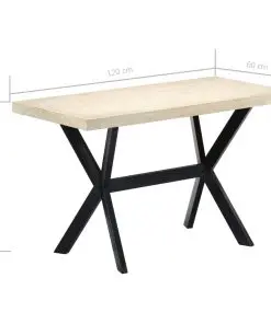 vidaXL Dining Table White 120x60x75 cm Solid Mango Wood