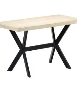 vidaXL Dining Table White 120x60x75 cm Solid Mango Wood
