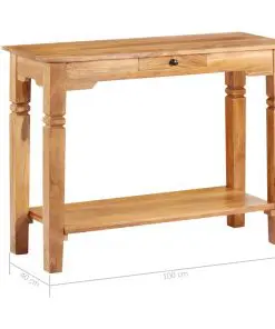 vidaXL Console Table 100x40x76 cm Solid Acacia Wood