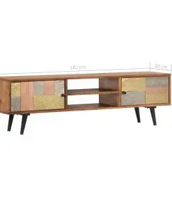 vidaXL TV Cabinet 140x30x40 cm Solid Acacia Wood