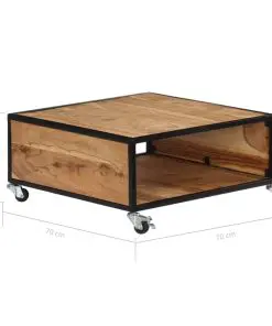 vidaXL Coffee Table 70x70x32 cm Solid Acacia Wood