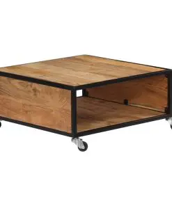 vidaXL Coffee Table 70x70x32 cm Solid Acacia Wood