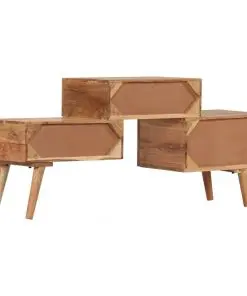 vidaXL TV Cabinet 108x30x49 cm Solid Acacia Wood