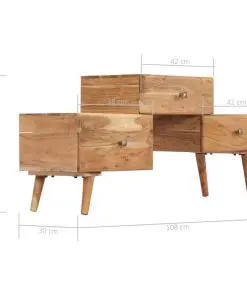 vidaXL TV Cabinet 108x30x49 cm Solid Acacia Wood