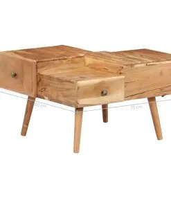vidaXL Coffee Table 70x60x42 cm Solid Acacia Wood