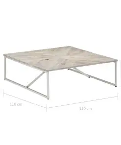 vidaXL Coffee Table 110x110x36 cm Solid Mango Wood