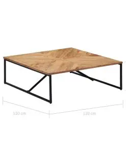 vidaXL Coffee Table 110x110x36 cm Solid Acacia Wood