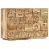 vidaXL Alphabet Cabinet with 6 Drawers 120x35x79 cm Solid Mango Wood