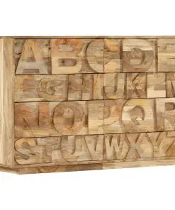 vidaXL Alphabet Cabinet with 6 Drawers 120x35x79 cm Solid Mango Wood