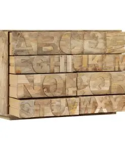 vidaXL Alphabet Cabinet with 6 Drawers 120x35x79 cm Solid Mango Wood
