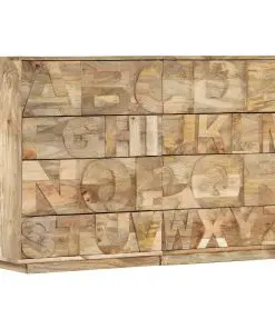 vidaXL Alphabet Cabinet with 6 Drawers 120x35x79 cm Solid Mango Wood