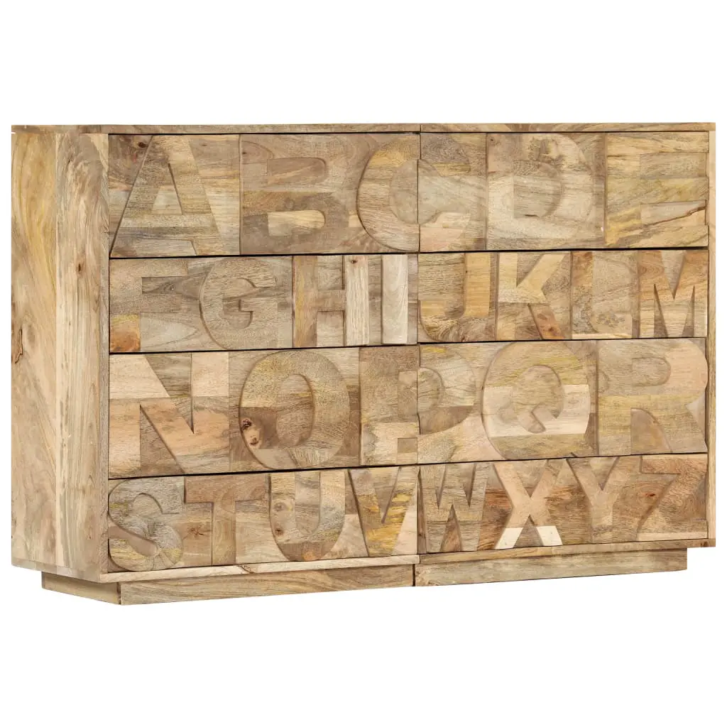 vidaXL Alphabet Cabinet with 6 Drawers 120x35x79 cm Solid Mango Wood