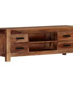 vidaXL TV Cabinet 110x30x40 cm Solid Sheesham Wood