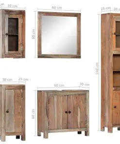 vidaXL 5 Piece Bathroom Set Solid Acacia Wood