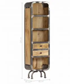 vidaXL Highboard 40x30x145 cm Solid Mango Wood