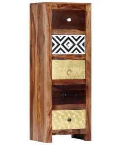 vidaXL Side Cabinet 40x30x110 cm Solid Sheesham Wood