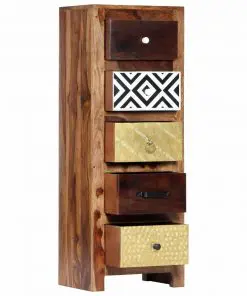 vidaXL Side Cabinet 40x30x110 cm Solid Sheesham Wood