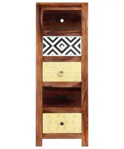 vidaXL Side Cabinet 40x30x110 cm Solid Sheesham Wood