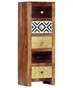 vidaXL Side Cabinet 40x30x110 cm Solid Sheesham Wood