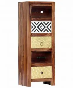 vidaXL Side Cabinet 40x30x110 cm Solid Sheesham Wood