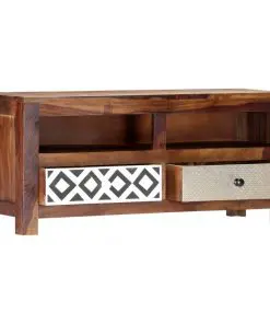 vidaXL TV Cabinet 90x30x40 cm Solid Sheesham Wood
