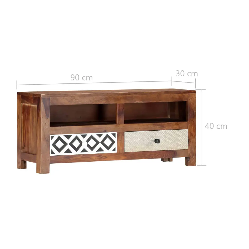 vidaXL TV Cabinet 90x30x40 cm Solid Sheesham Wood