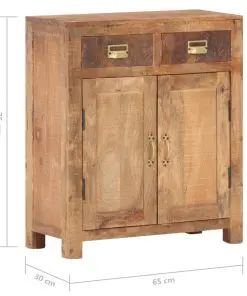 vidaXL Sideboard 65x30x75 cm Solid Rough Mango Wood