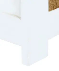 vidaXL Highboard White and Brown 40x30x128 cm Solid Rough Mango Wood